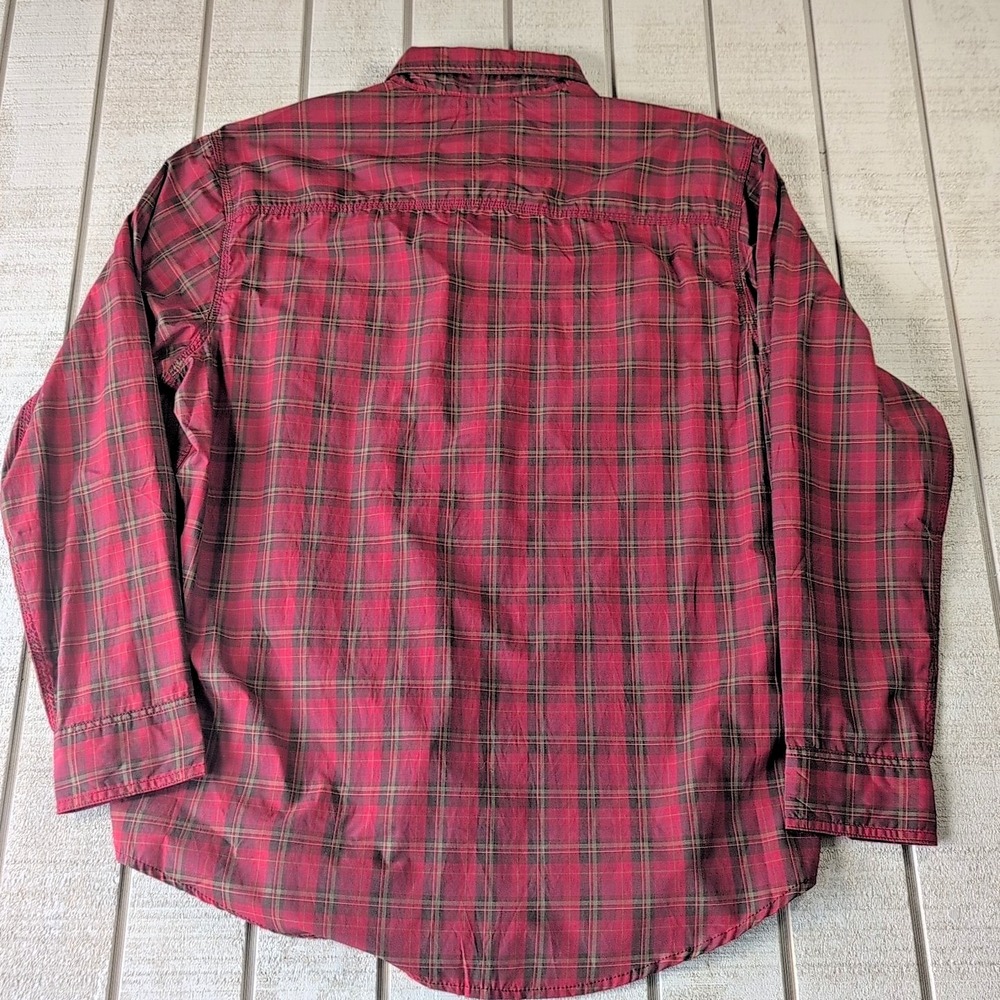 G.H. Bass & Co. Button Down Shirt Mens Large Plaid Red Black Long‎ Sleeve Cotton - Picture 7 of 7